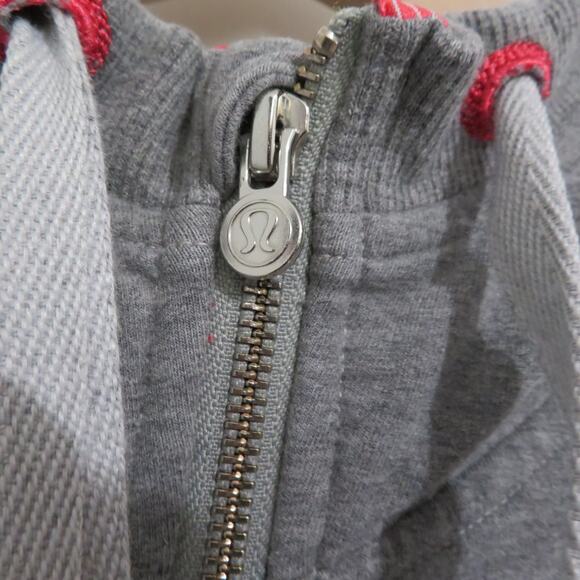 Lululemon Womens Sz 6 Gray Pink Flashback Hoodie Full Front Zip Up Jacket - Picture 4 of 7